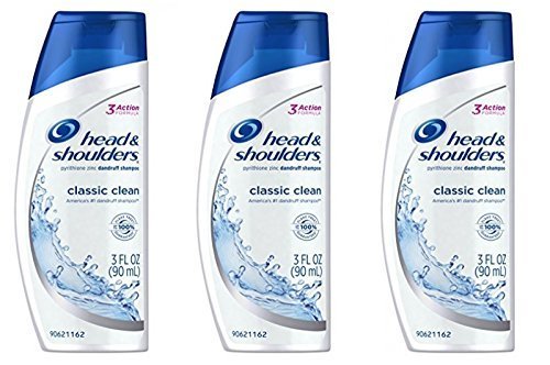 Product Cover Head and Shoulders Classic Clean Anti-Dandruff Shampoo 3 oz Travel Size (Pack of 3)