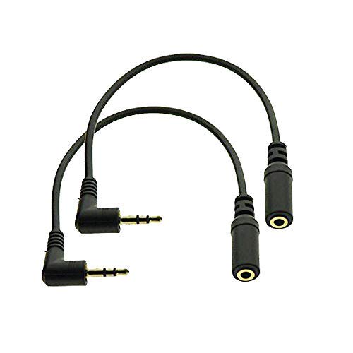 Product Cover MMNNE 2Pack 8inch 3-Pole 3.5mm Male Right Angle to 3.5mm Female Audio Cable
