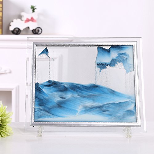 Product Cover Dynamic Moving Sand Picture,Sand Art,Best Gift to your friend with Gift Card(Black,White,Blue) (M)