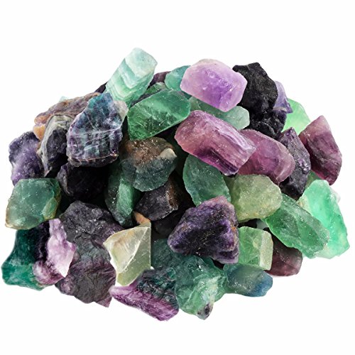 Product Cover rockcloud 1 lb Natural Crystals Raw Rough Stones for Cabbing,Tumbling,Cutting,Lapidary,Polishing,Reiki Crytsal Healing,Fluorite