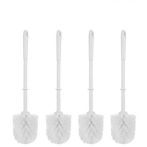 Product Cover Top-spring White Soft Bristle Long Handle Eco Plastic Toilet Brush Cleaner (4 Pack)