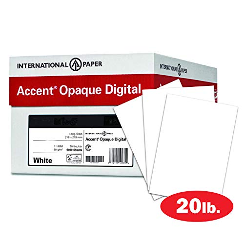 Product Cover Accent Opaque 20lb White Paper, 50lb Text, 74 gsm, 12x18 Paper, 97 Bright, 5 Ream Case / 2,500 Sheets, Smooth Paper, Text Heavy Paper (188082C)