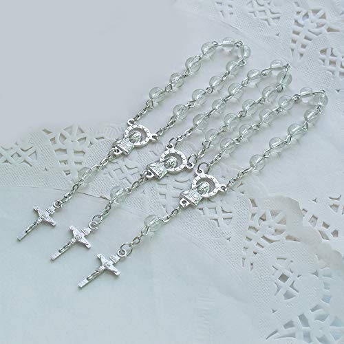 Product Cover 24pcs Clear Acrylic Mini Rosary Favors - Baptism - Communion - Recuerditos De Bautismo - Christening - Decenarios - Wedding