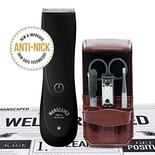 Product Cover Manscaped Men's Bathroom Toiletry Grooming Tools, Includes High Performance Electric Manscaping Trimmer and Stainless steel 5 piece Nail Kit, plus Free Disposable Shaving Mats