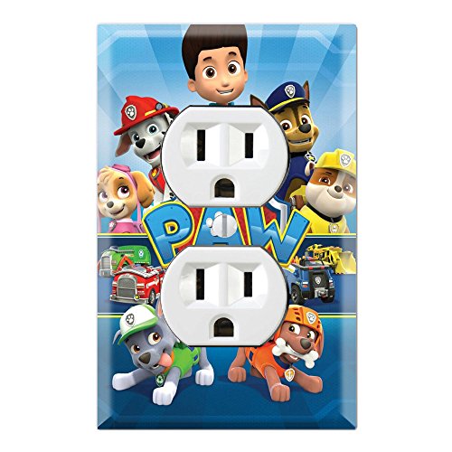 Product Cover Duplex Wall Outlet Plate Décor Wallplate - Paw Patrol Ryder Marshall Chase Zuma Skye