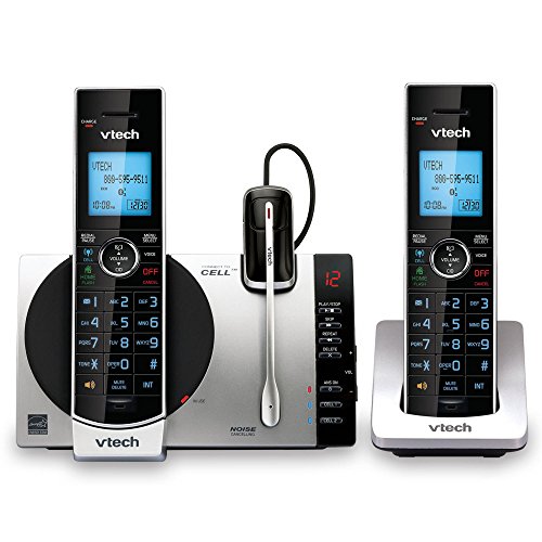 Product Cover VTech DS6771-3 DECT 6.0 Expandable Cordless Phone with Connect to Cell, Siri and Google Now Access, Silver/Black, 2 Handsets and 1 Cordless Headset