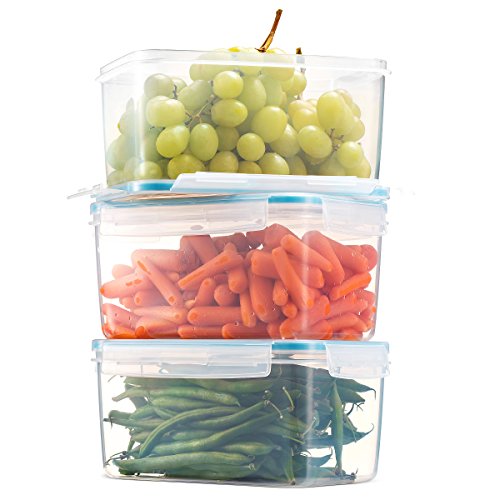 Product Cover Komax Biokips Large Food Storage Container 81oz. (set of 3) - Airtight, Leakproof With Locking Lids - BPA Free Plastic - Microwave, Freezer and Dishwasher Safe - Great For Fruit & Vegetables