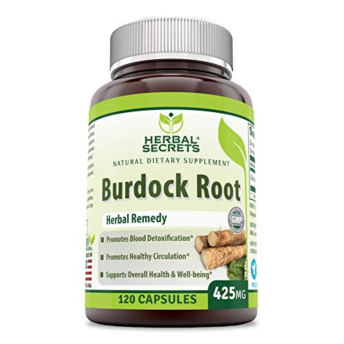 Product Cover Herbal Secrets Burdock Root 425 Mg Capsules (Non-GMO) - Promotes Blood detoxification * Promotes Healthy Circulation* (120 Count)