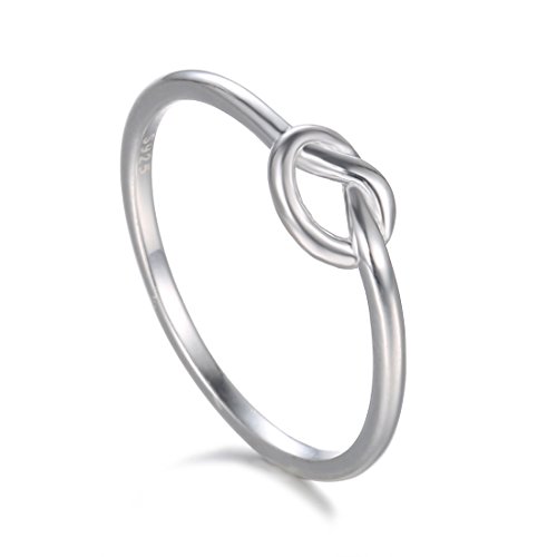 Product Cover BORUO 925 Sterling Silver Ring Love Knot Promiss Friendship High Polish Comfort Fit Band Ring Size 4-12