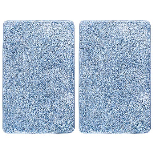 Product Cover mDesign Soft Microfiber Polyester Non-Slip Rectangular Spa Mat, Plush Water Absorbent Accent Rug for Bathroom Vanity, Bathtub/Shower, Machine Washable - 34