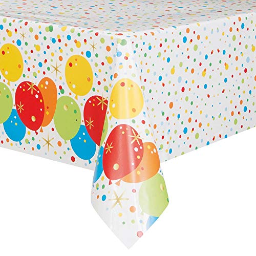 Product Cover Unique Foil Glitzy Rainbow Happy Birthday Plastic Tablecloth, 84
