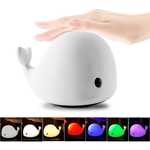 Product Cover Mystery 4-Modes Children Night Light, USB Rechargeable Dolphin Night Light With Warm White, Strong White, 5 Single Colors and 5-Color Breathing Modes, Sensitive Tap Control for Baby Adults Bedroom