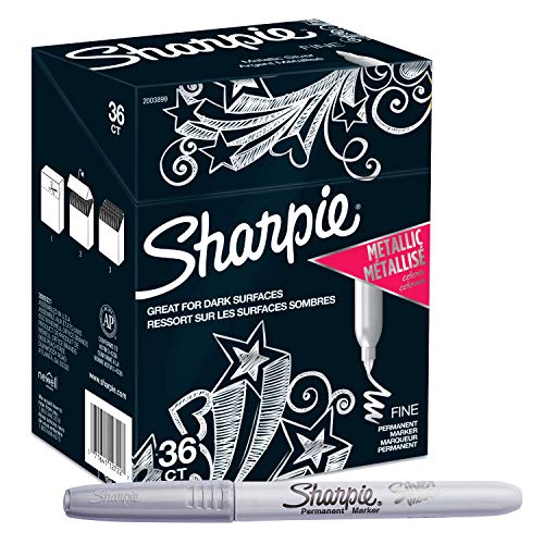 Product Cover Sharpie Metallic Permanent Markers, Fine Point, Assorted Metallic, 36 Count