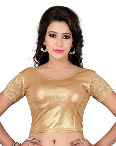 Product Cover Fressia Fabrics Readymade Gold Stretchable Saree Blouses Women's