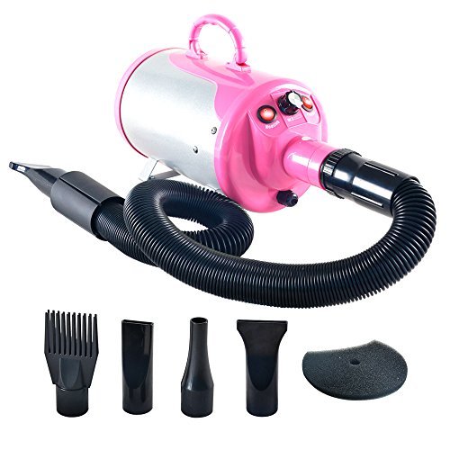 Product Cover Shelandy 3.2 HP Stepless Adjustable Speed Pet Hair Force Dryer Dog Grooming Blower with Heater (Pink)