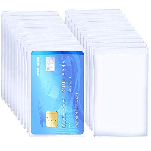 Product Cover BronaGrand 20pcs Soft Transparent Frosted Vertical ID Credit Card Holder Business Card Protector Plastic Sleeves