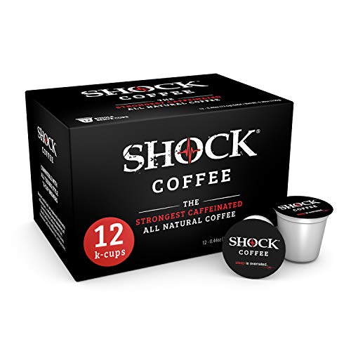 Product Cover Shock Coffee K cup. Up to 50% more Caffeine than Regular Coffee. Extra Kick In Every Sip. It's like having that second cup without having that second cup.