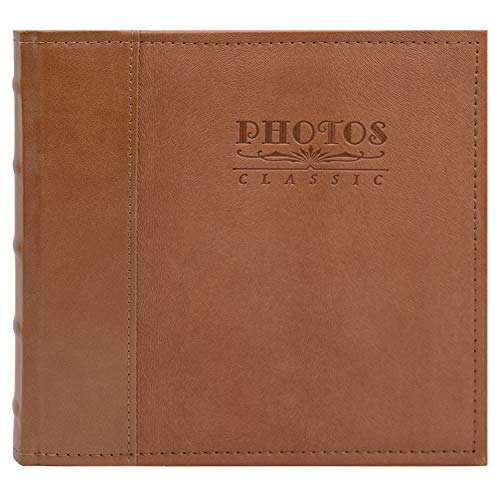 Product Cover Golden State Art, Wedding Family Baby Holiday Photo Album Christmas, Vacation, Anniversary Photography Book for 200 4x6 Picture Pockets with Memo, 2 Per Page Small Faux Leather Vintage Cover 55044-2