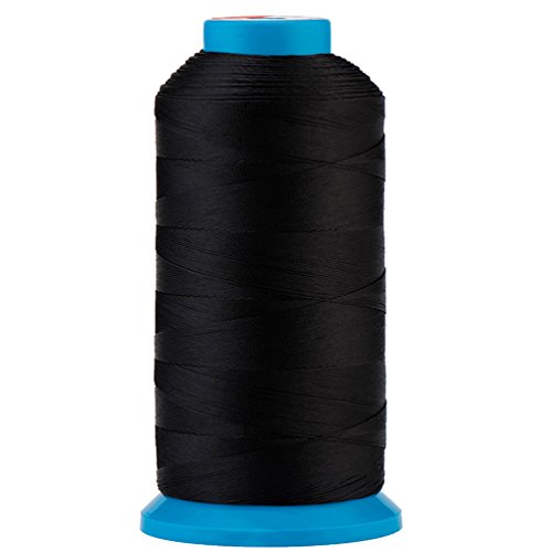 Product Cover Selric [1500 Yards/Coated/No Unravel/21 Colors Available] Heavy Duty Bonded Nylon Threads #69 T70 Size 210D/3 for Upholstery, Leather, Vinyl, and Other Heavy Fabric (Black)