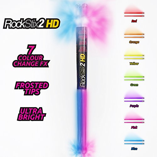 Product Cover Pair of ROCKSTIX 2 HD: BRIGHT LIGHT UP MULTI COLOR CHANGE LED DRUMSTICKS, 7 Amazing Color effects, Set your gig on fire!