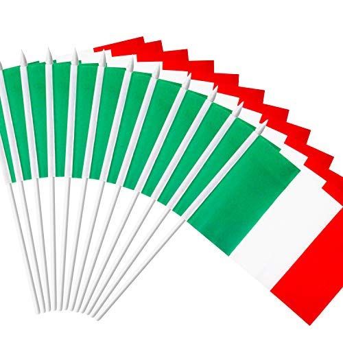 Product Cover Italy Stick Flag, ANLEY Italian 5x8 inch Handheld Mini Flag with 12