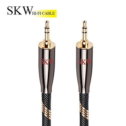 Product Cover SKW Audiophiles AUX Cable 3.5mm Male to Male with OD 6.8mm Stereo Audio Cable for Subwoofer,Home Theater and More (6.5ft/2M,Black)