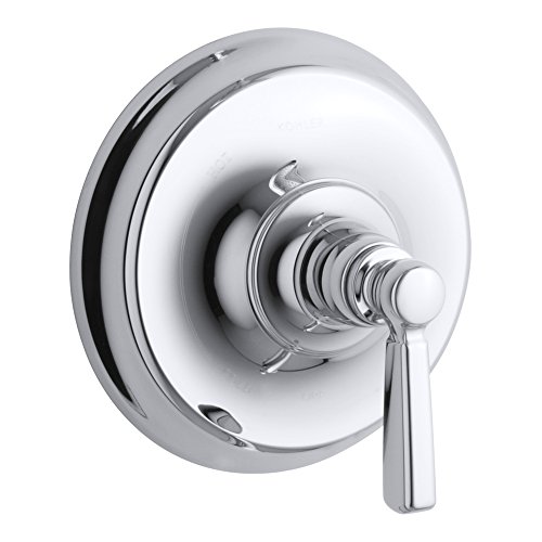 Product Cover KOHLER TS10584-4-CP, Polished Chrome Bancroft Rite-Temp valve trim with metal lever handle, One Size