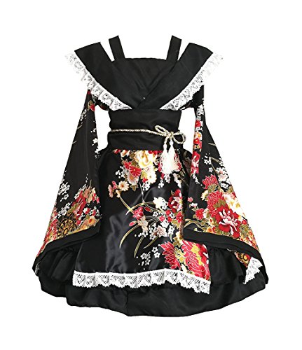 Product Cover AvaCostume Womens Flower Printing Lace Edge Kimono Stlye Lolita Dress