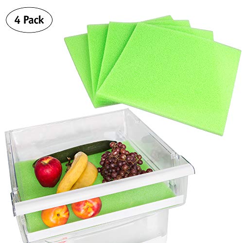 Product Cover Fruit and Veggie Life Extender Liner by Tenquest 4-Pack, 15X14 Inch, Refrigerator Shelf - Produce Saver, Extends Life and Keeps Refrigerator Fresh Prevents Spoilage -Instructions Included