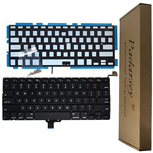 Product Cover Padarsey Backlight Backlit Keyboard with 80 PCE Screws for MacBook Pro Unibody 13.3