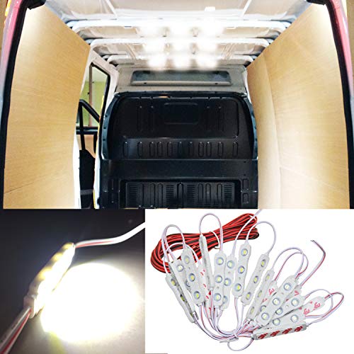 Product Cover 12V 60 LEDs Van Interior Light Kits, Ampper LED Ceiling Lights Kit for Van RV Boats Caravans Trailers Lorries Sprinter Ducato Transit VW LWB (20 Modules, White)