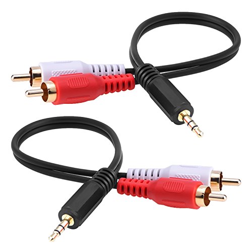 Product Cover eBoot 3.5mm Audio Cable Male to 2 RCA Male Cable Stereo Audio Y Cable Adapter 6 Inch, 2 Pack