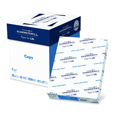 Product Cover Hammermill Paper, Copy, 20lb, 8.5 x 11, 92 Bright, Letter, 2,500 Sheets / 5 Reams, (113600), Made in The USA