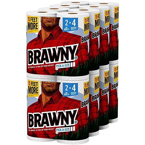 Product Cover Brawny Paper Towels, 16 XL Rolls, Pick-a-Size ,16 = 32 Regular Rolls, White