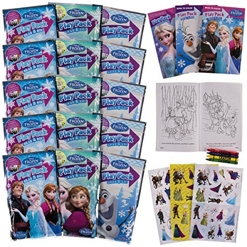 Product Cover Bendon Set of 15 Kids Frozen Play Fun Party Favors Packs Coloring Book Crayons Stickers
