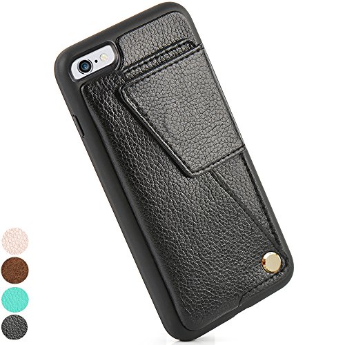 Product Cover ZVEdeng iPhone 6S Plus Wallet Case, iPhone 6 Plus Card Holder Case, Durable Shockproof iPhone Leather Case with Credit Card Slot for iPhone 6 Plus / 6s Plus (5.5inch) - Black