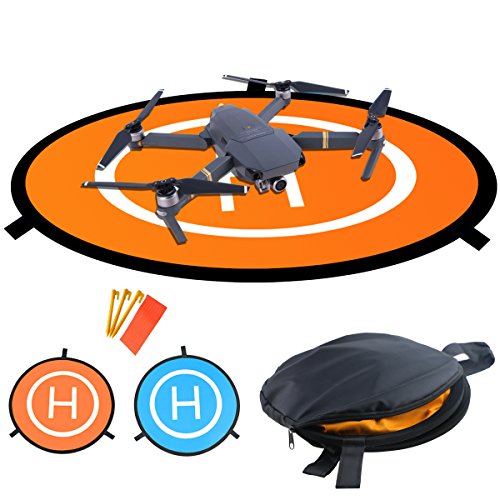 Product Cover Homga Drones Landing Pad Universal Waterproof D 75cm/30'' Portable Foldable Landing Pads for RC Drones Helicopter, PVB Drones, DJI Mavic Pro Phantom 2/3/4/ Pro, Antel Robotic, 3DR Solo (Landing pad)
