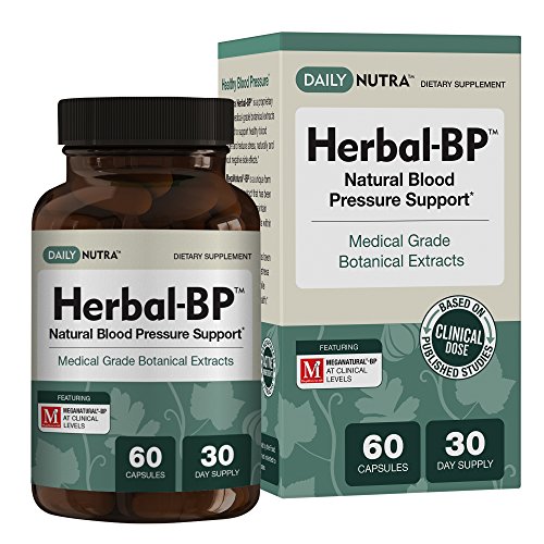 Product Cover Herbal-BP Natural Blood Pressure Supplement by DailyNutra - Supports Cardiovascular Health & Stress Management | Medical Grade Plant Extracts - Safe, Long-Term Support (60 Capsules)