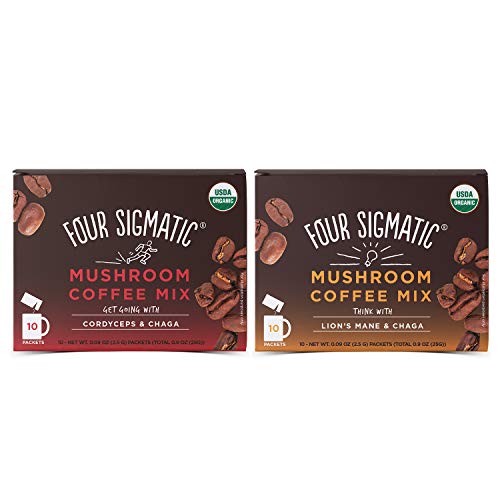 Product Cover Four Sigmatic Mushroom Coffee Mix Pack of 2 - Lion's Mane and Chaga & Cordyceps and Chaga