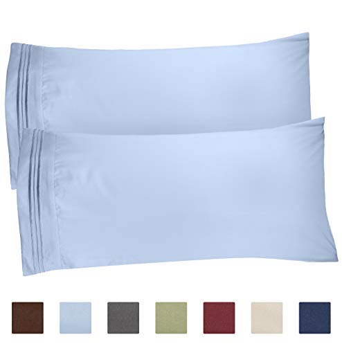 Product Cover King Size Pillow Cases Set of 2 - Soft, Premium Quality Hypoallergenic Pillowcase Covers - Machine Washable Protectors - 20x40, 20x36 & 20x48 Pillows for Sleeping 2 PC - King Size Pillow Cover Bedding