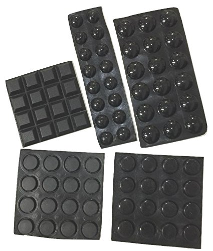 Product Cover Black Self-Adhesive Bumper Pads 82-Piece Combo Pack (Round, Spherical, Square) - Noise Dampening Rubber Feet for Cabinets, Small Appliances, Electronics, Picture Frames, Furniture, Drawers, Cupboards