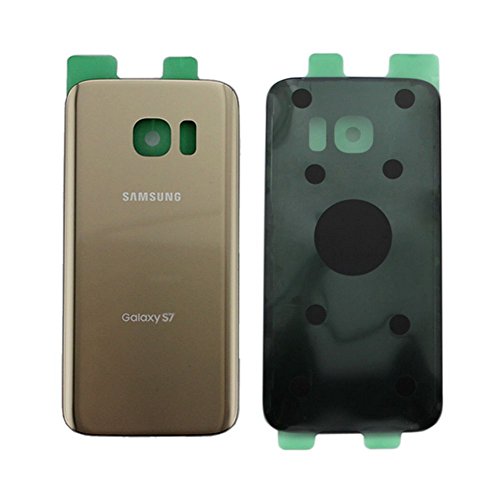Product Cover OEM Original Back Glass Cover Battery Door Replacement For Samsung Galaxy S7 G930 Two Logos (Gold)