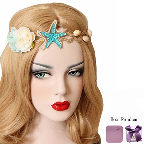Product Cover Bodermincer Mermaid Sea Star Starfish Hairbands Mermaid Hair Accessories Headband Mermaid Costume (Flower Starfish)