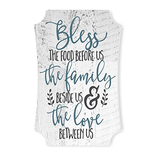 Product Cover MRC Wood Products Bless The Food Before Us and The Family Beside Us Distressed Sign 12x8