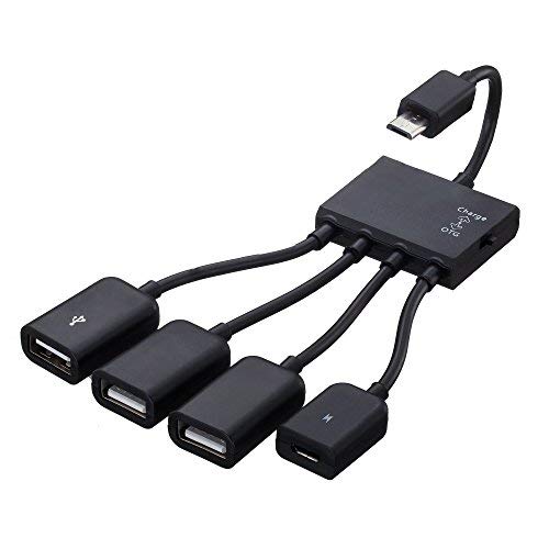 Product Cover Tanbin 4 in 1 Micro USB HUB Adaptor with Power Powered,Charging Charge OTG Host Cable Cord Adapter Connector for Android Smart Phone Tablet Samsung Galaxy S3 S4 S5 Note 2 3 4 Edge HTC One M7 M8 Desire