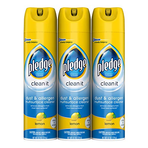 Product Cover Pledge Dust & Allergen Multisurface Cleaner, Lemon, 9.7 oz, 3 ct
