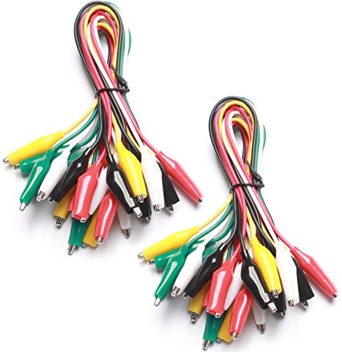 Product Cover WGGE WG-026 10 Pieces and 5 Colors Test Lead Set & Alligator Clips,20.5 inches (2 Pack)
