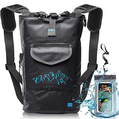 Product Cover Waterproof Dry Bag for Camera - Submersible Backpack with Double Fixing Lock and Smart Storage - Drybags for Kayak Boating, Float, Canoe, and Other Water Activities (Black, 20l)