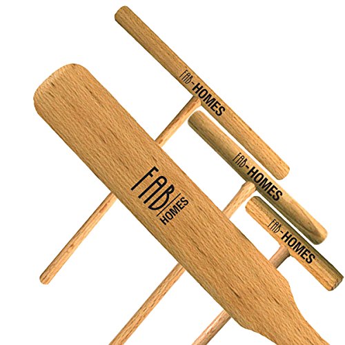 Product Cover Fab Homes | Crepe Spreader & Spatula Set | Natural Beechwood | 14-inch Spatula | 3.5-5 - 7 inch Spreaders | Elegant Finish | Crepe Maker | Home Kitchen | Breakfast Pancakes