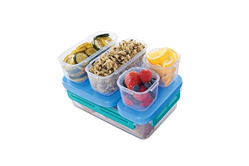 Product Cover Rubbermaid LunchBlox Leak-Proof Entree Lunch Container Kit, Large, Blue 2000665